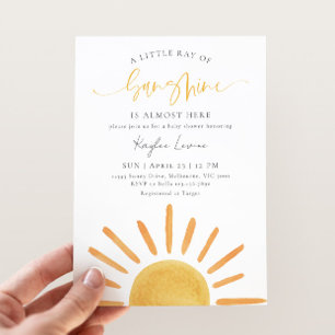 Invitation Petit Rayon De Soleil Est Presque Là Cadeau De Béb