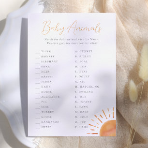Invitation Petit rayon de soleil Jeu de bébés animaux