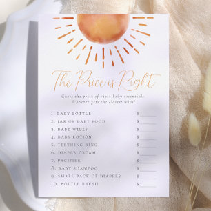 Invitation Petit Rayon de Soleil Jeu The Price is Right