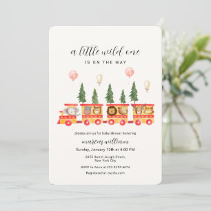Invitation Petit Sauvageon Safari Animaux Train Baby Shower