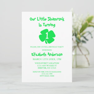 Invitation Petit Shamrock 1er anniversaire