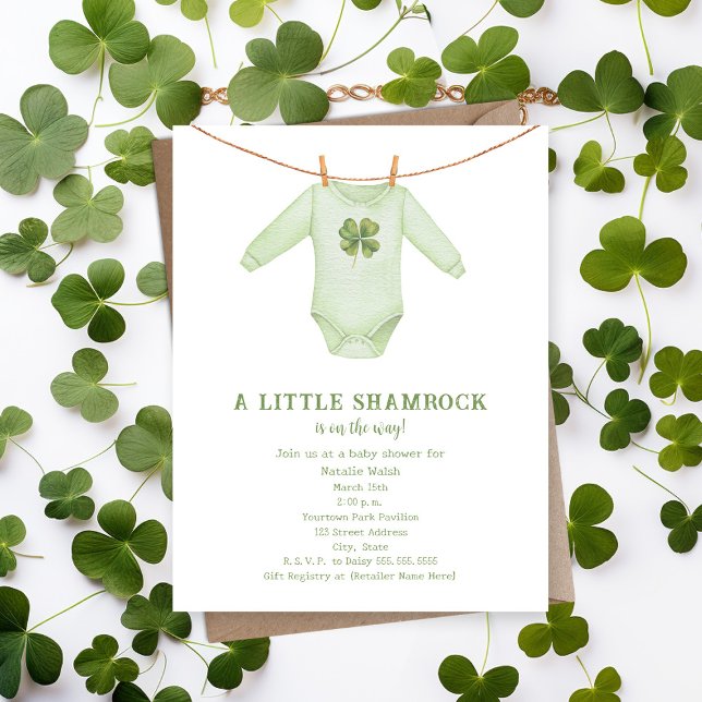 Invitation Petit Shamrock St Patrick's Boy Baby shower (Créateur téléchargé)