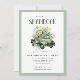 Invitation Petit Trèfle Chanceux Fête Prénatale St Patrick