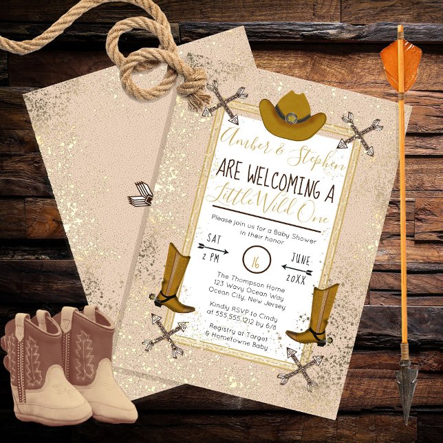 Invitation Petit Wild One Rustic Western Flèches Baby shower (Créateur téléchargé)