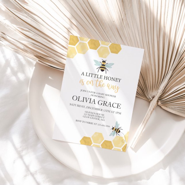 Invitation Petite abeille de miel Baby shower bourdon (Créateur téléchargé)