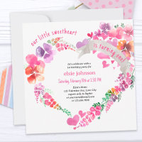 Petite amoureuse Floral Heart Girls 1er anniversai
