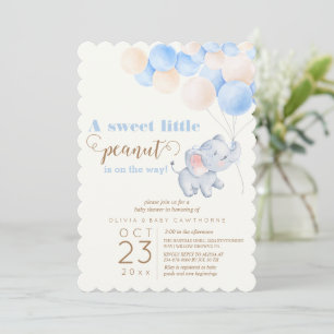 Invitation Petite arachide Eléphant Ballons bébé garçon douch
