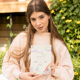 Invitation Petite baby shower d'aquarelle beige rose fée