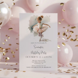 Invitation Petite Ballerine Aquarelle