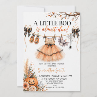 Invitation Petite Boo est presque à terme Fête prénatale d'Ha