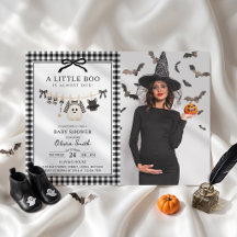 Petite Boo Gingham Noir Nœud Bébé Fête Photo