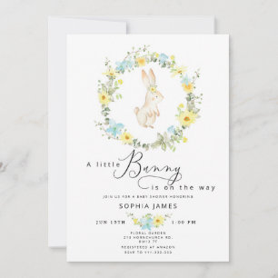 Invitation Petite Bunny fleurs sauvages baby shower Invitatio