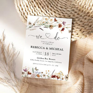 Invitation Petite cérémonie de Mariage Fleur sauvage Invitati
