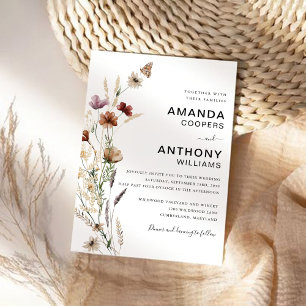 Invitation Petite cérémonie de Mariage Fleur sauvage Invitati