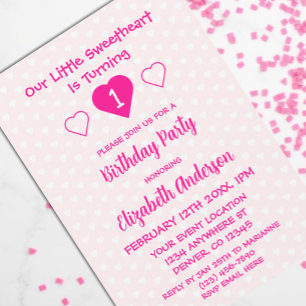 Invitation Petite chérie 1er anniversaire