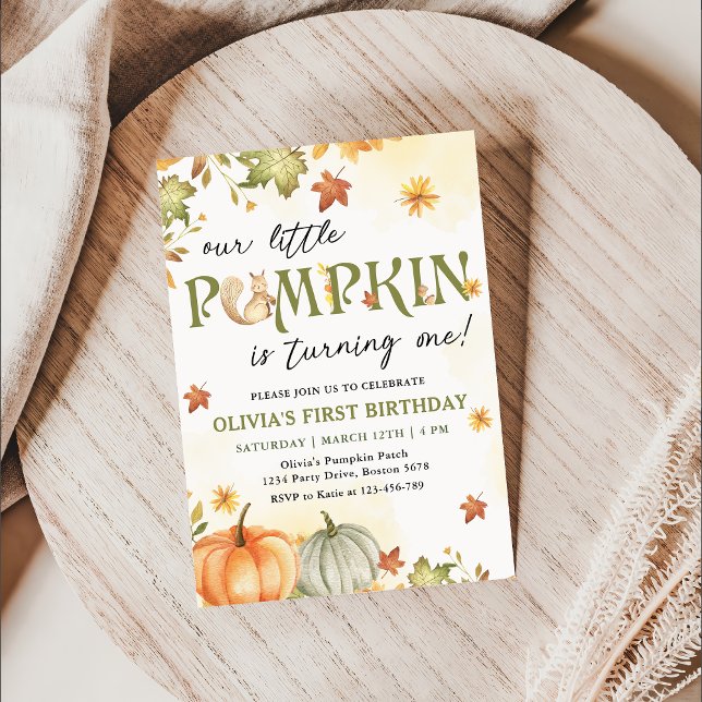 Invitation Petite Citrouille 1ère fête d'anniversaire Invitat (Créateur téléchargé)