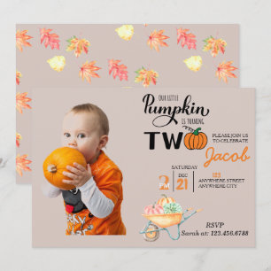Invitation Petite Citrouille 2e fête Anniversaire de enfant d