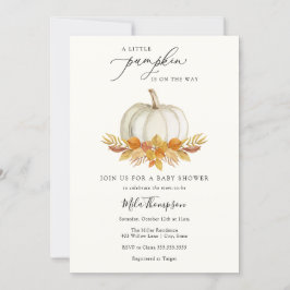 Invitation Petite Citrouille classique Baby shower d'automne 