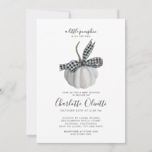 Invitation Petite Citrouille Coquette Noeud Papillon Bébé d'A