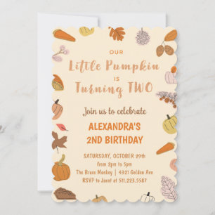 Invitation Petite Citrouille Deux Ans Halloween 2ème Annivers