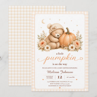 Invitation Petite Citrouille Doudou Endormi Baby Shower
