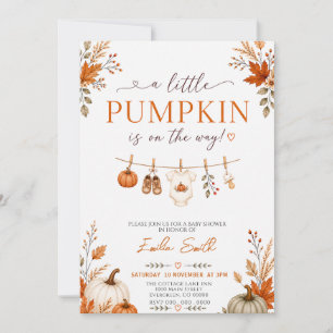 Invitation Petite Citrouille en Route Baby Shower Neutre