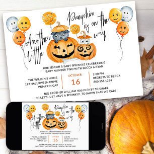 Invitation Petite Citrouille en Route Baby Sprinkle Halloween