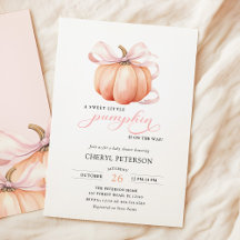 Petite citrouille en route Ruban rose Baby Shower
