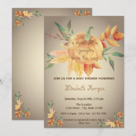 Invitation Petite citrouille, Feuilles, Baby shower d'automne