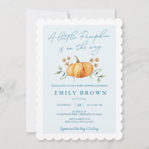 Invitation Petite Citrouille Floral Boy Baby shower Invitatio