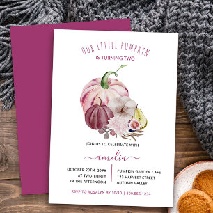 Invitation Petite citrouille récolte d'automne Berry rose Ann
