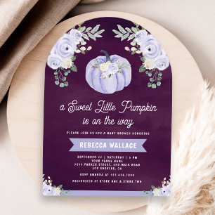 Invitation Petite Citrouille Rose Lavande Fête Prénatale Arch