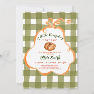 Invitation Petite citrouille ruban fantaisiste sage shower de