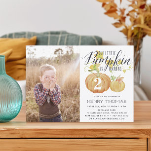 Invitation Petite Citrouille selon la coutume âge fête d'anni