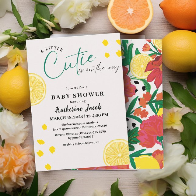 Invitation Petite cravate sur le chemin baby shower citrus ci (Créateur téléchargé)