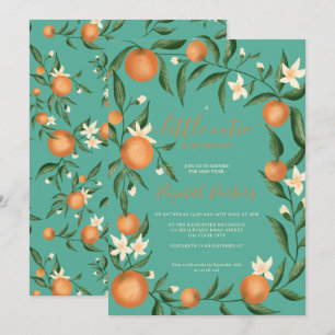 Invitation Petite cuite d'agrumes botaniques orange turquoise