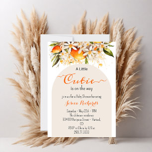 Invitation Petite Cutie Baby shower orange Citrus Tangerines
