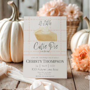 Invitation Petite Cutie Pie Aquarelle rose Baby shower d'auto