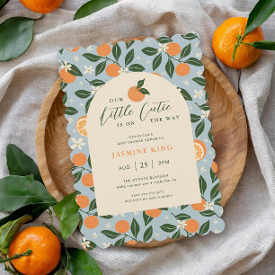 Invitation Petite Douce Orange Fête de Naissance de Bébé Citr
