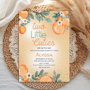 Invitation Petite Douce Orange Verte Fête de Naissance de Jum