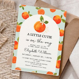 Invitation Petite Douceur Orange Aquarelle Baby Shower