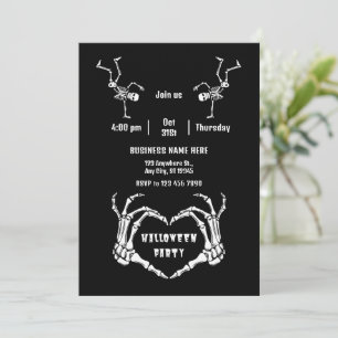 Invitation Petite Entreprise L'Amour de Squelette Halloween P