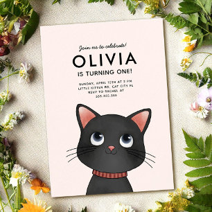 Invitation Petite fête d'anniversaire de chaton
