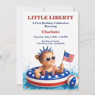 Invitation Petite fête d'anniversaire patriotique pour la 1èr