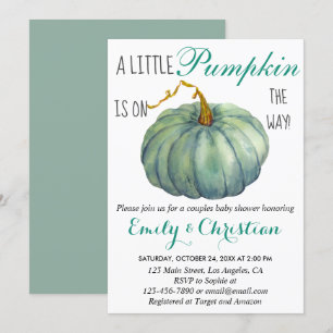 Invitation Petite Fête de Bébé de Couples de Citrouille d'Aut