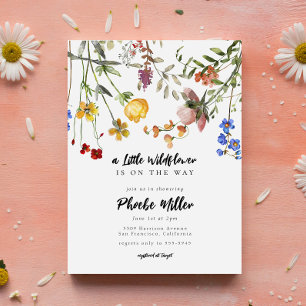 Invitation Petite Fête de Bébé Jardin de Fleurs Sauvages