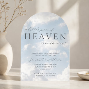 Invitation Petite Fête de Bébé Morceau de Ciel Nuageux