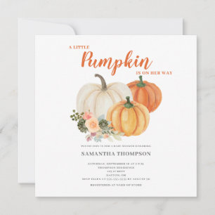 Invitation Petite Fête de Bébé Neutre Little Pumpkin