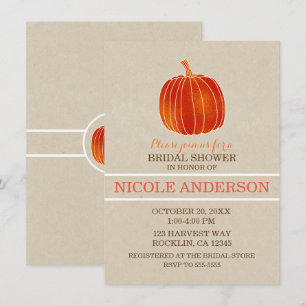 Invitation Petite Fête de la mariée orange brillante