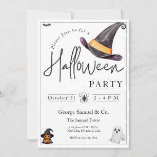 Invitation Petite fête d'Halloween minimaliste pour les PME
